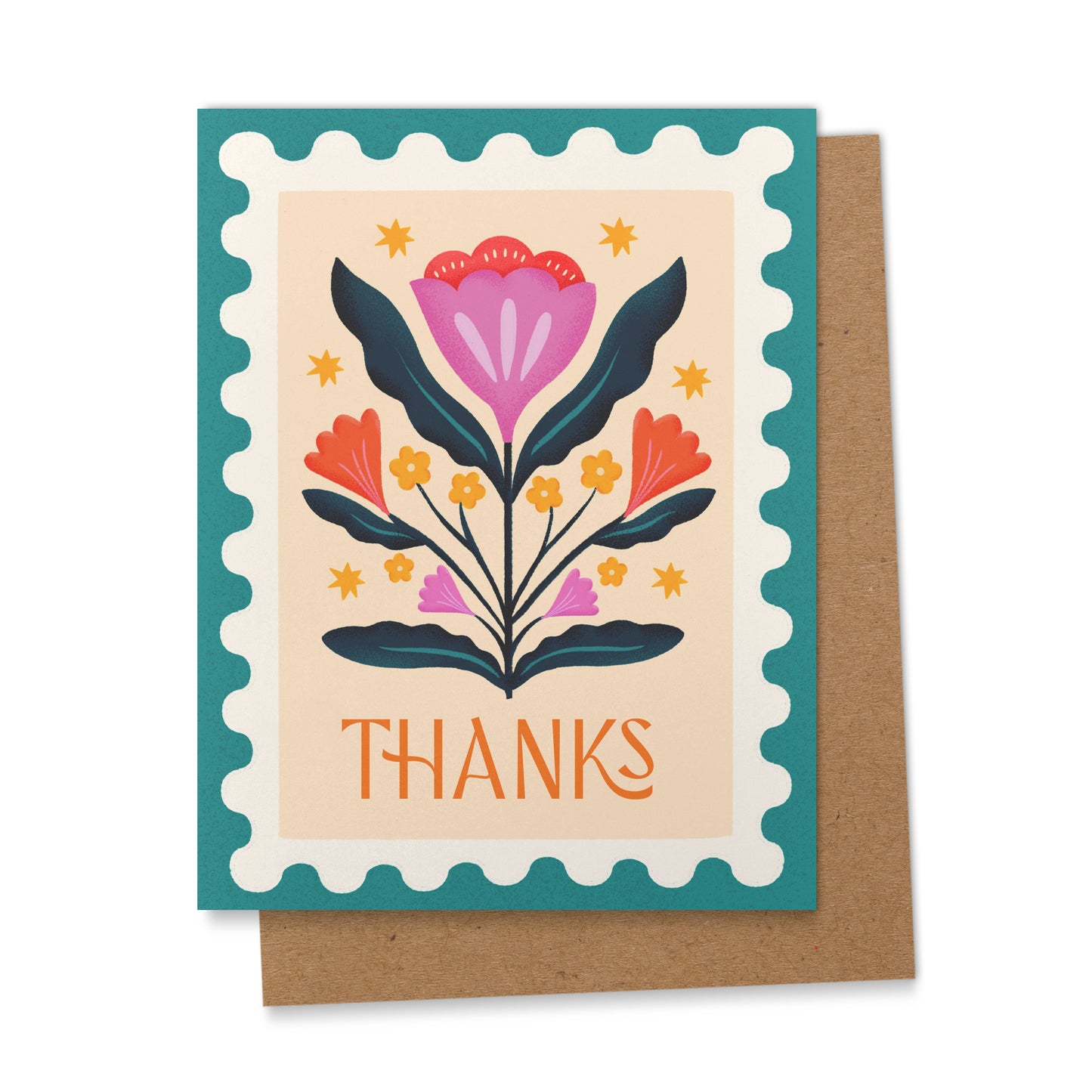 Thanks Floral Greeting Card