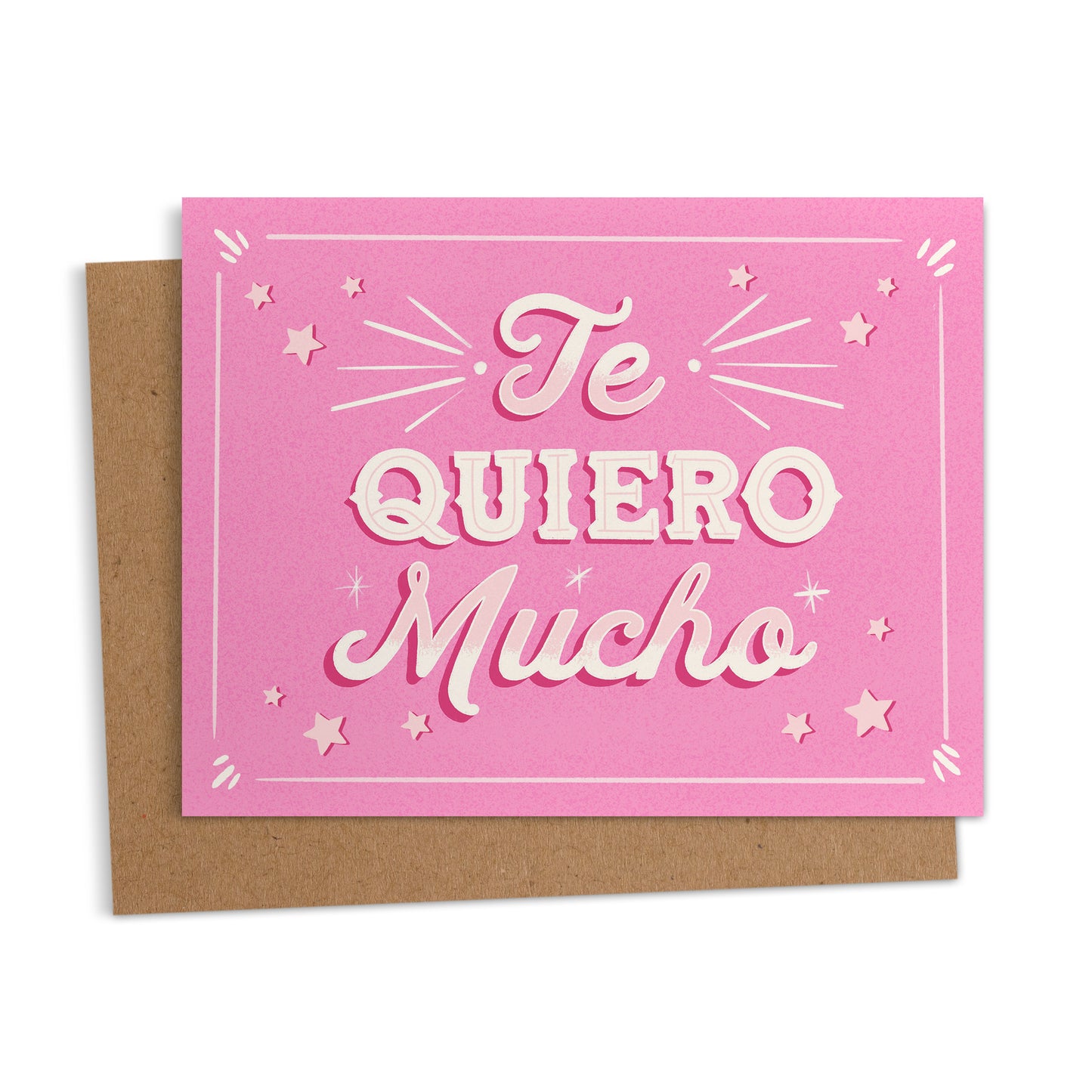 Te Quiero Mucho Pink Spanish Valentine's Day Greeting Card