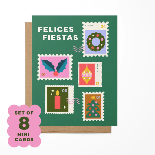 Mini Felices Fiestas Set of 8 Holiday Cards