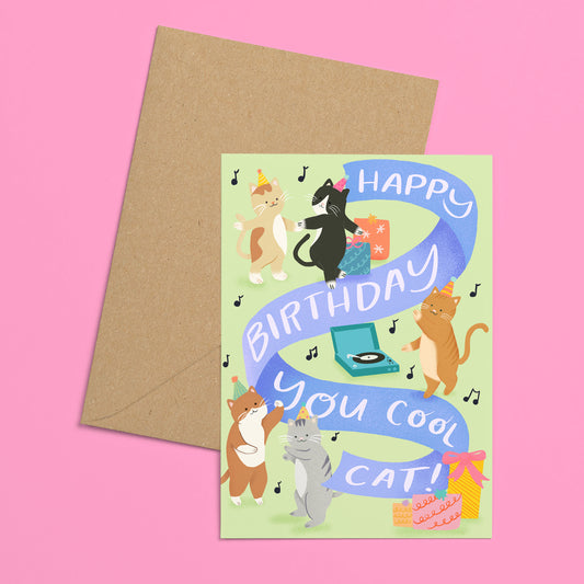 Happy Birthday You Cool Cat Greeting Card