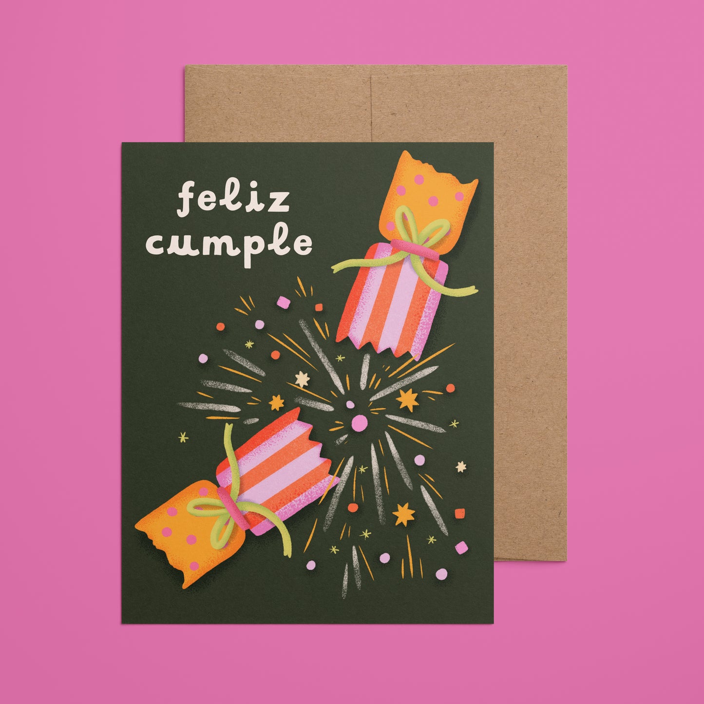 Feliz Cumple Party Popper - Spanish Birthday Card