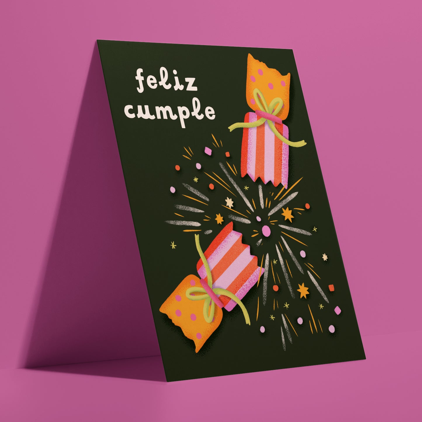 Feliz Cumple Party Popper - Spanish Birthday Card