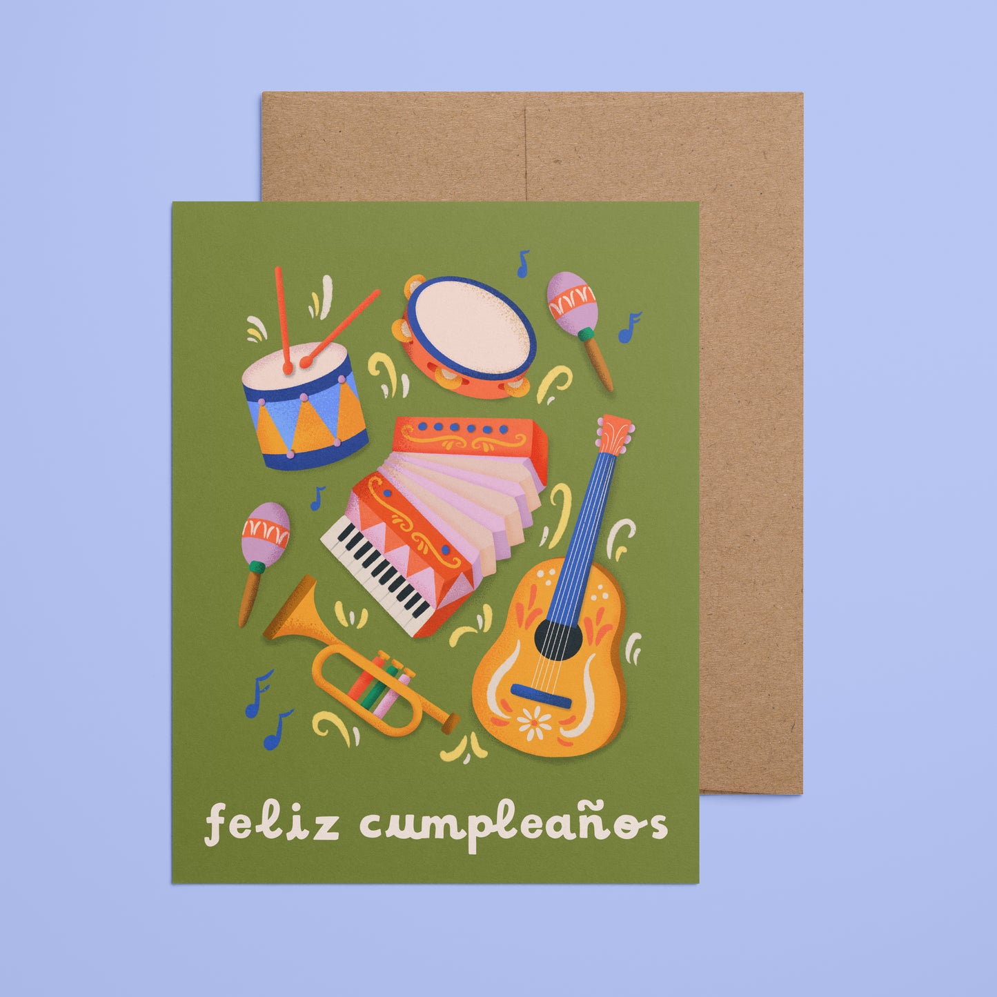 Feliz Cumpleaños Instruments - Spanish Birthday Card