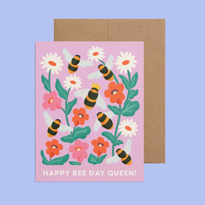 Happy Bee Day Queen Birthday Card