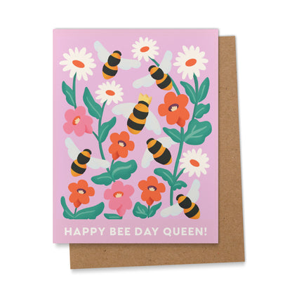 Happy Bee Day Queen Birthday Card