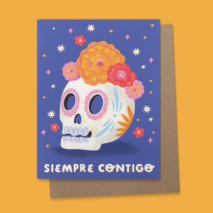 Contigo Siempre - Dia de los Muertos Greeting Card