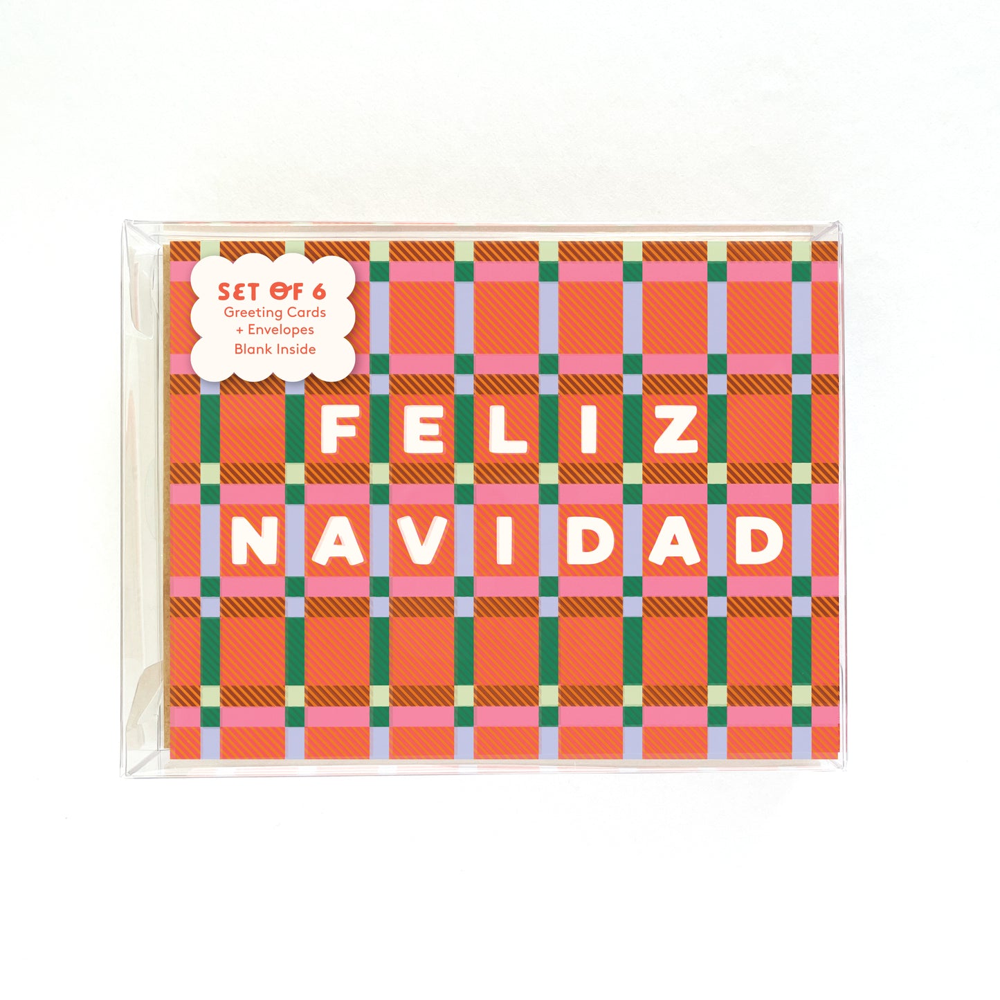 Feliz Navidad Plaid Boxed Set of 6 Holiday Cards