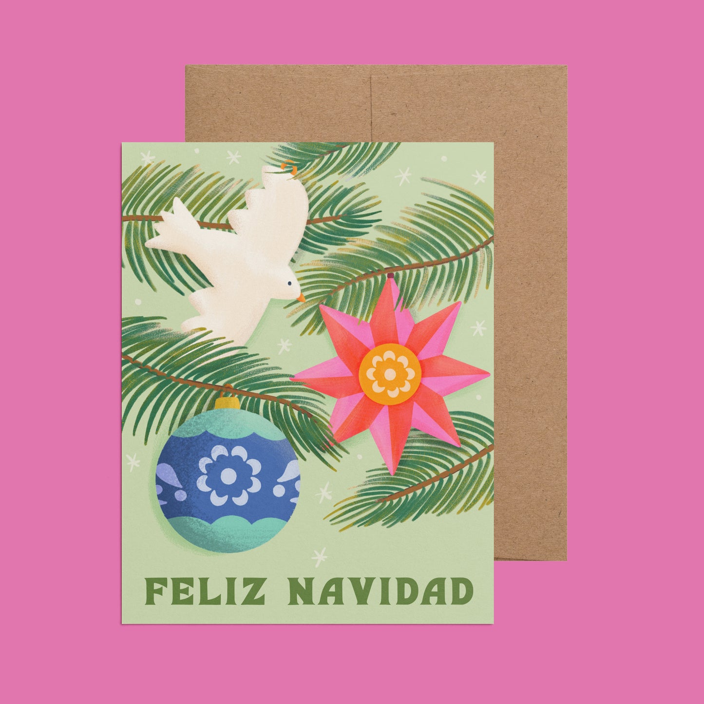 Feliz Navidad Ornament Greeting Card