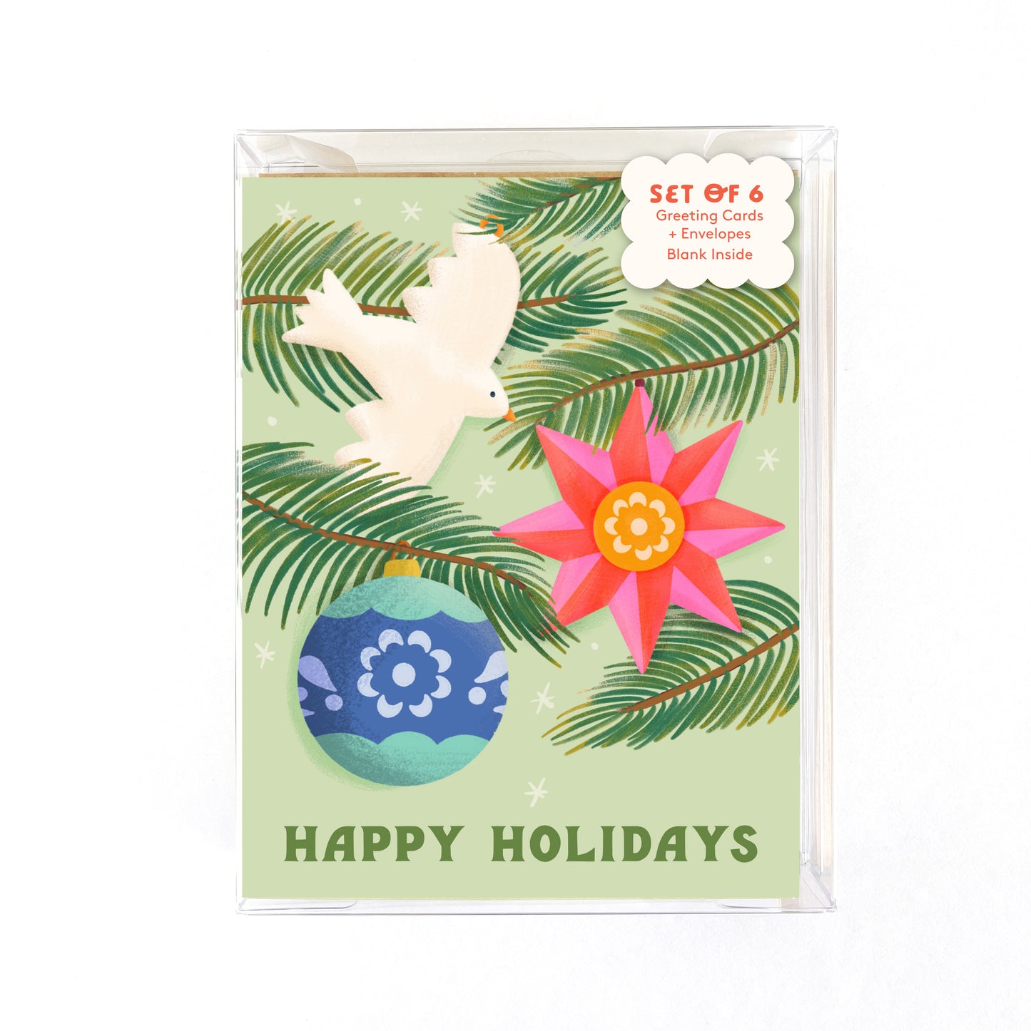 Happy Holidays Ornament Card Boxed Set of 6