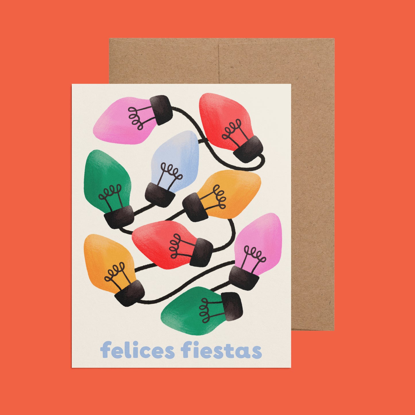 Felices Fiestas Christmas Light Greeting Card