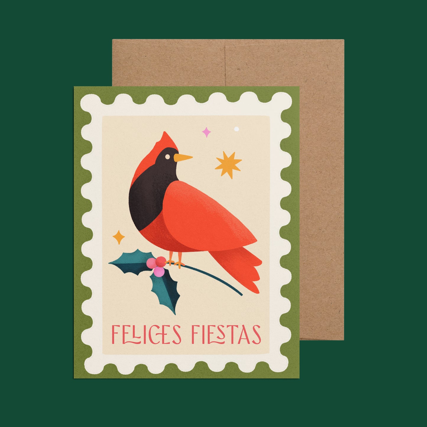 Felices Fiestas Cardinal Greeting Card