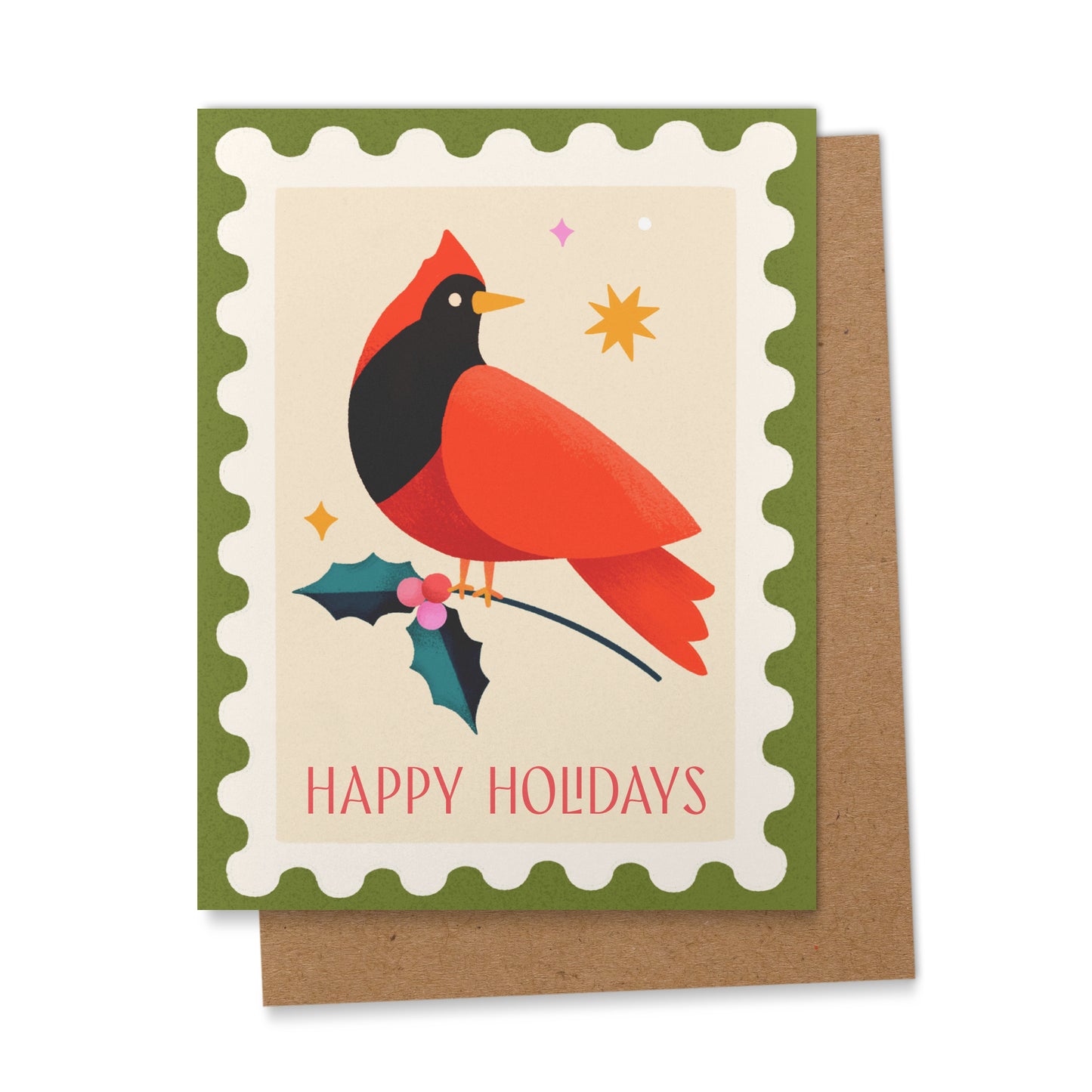 Happy Holidays Cardinal Greeting Card