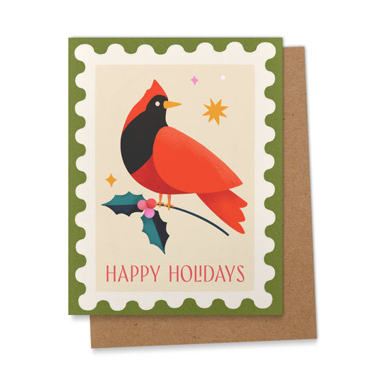 Happy Holidays Cardinal Greeting Card