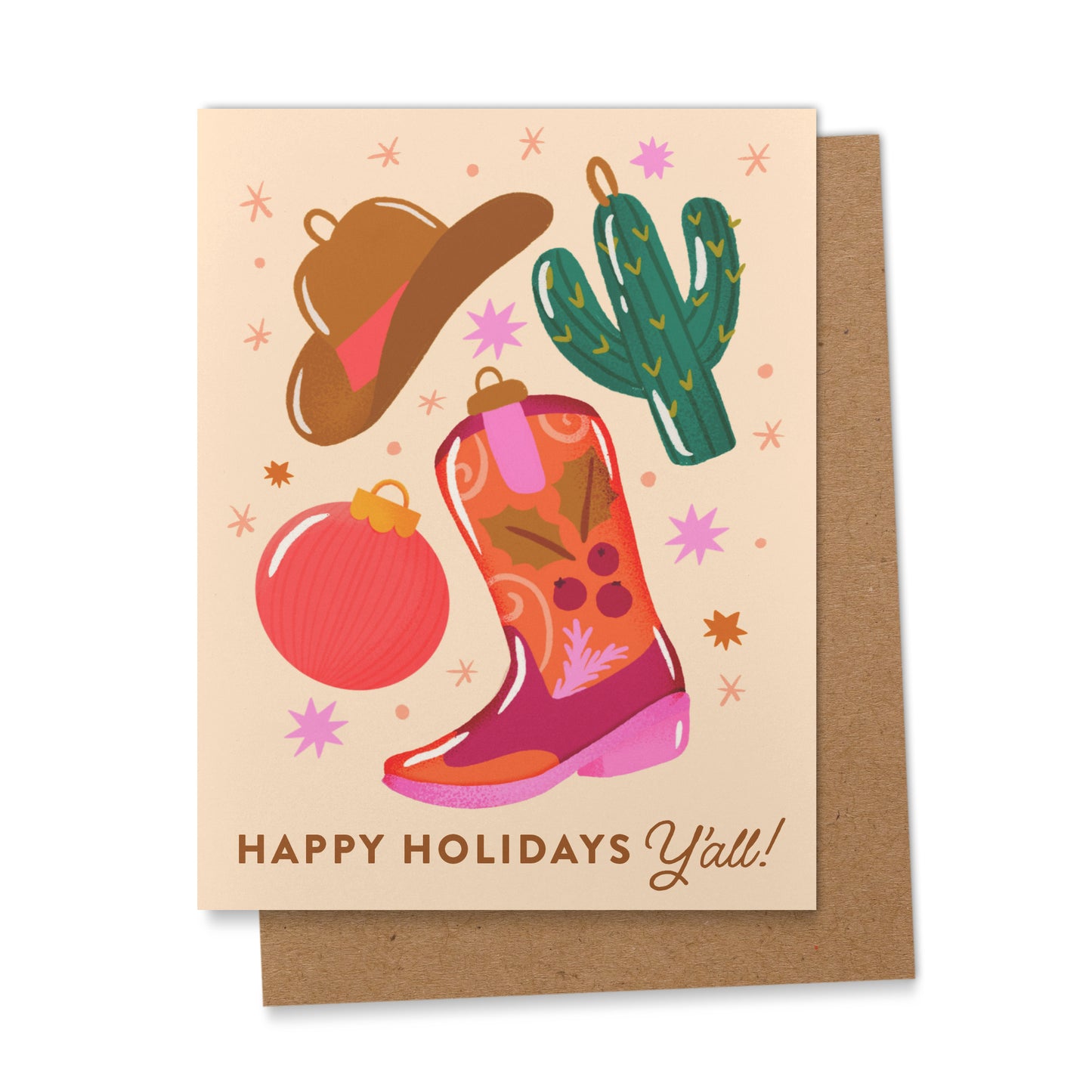 Happy Holidays Y'all Western Greeting Card