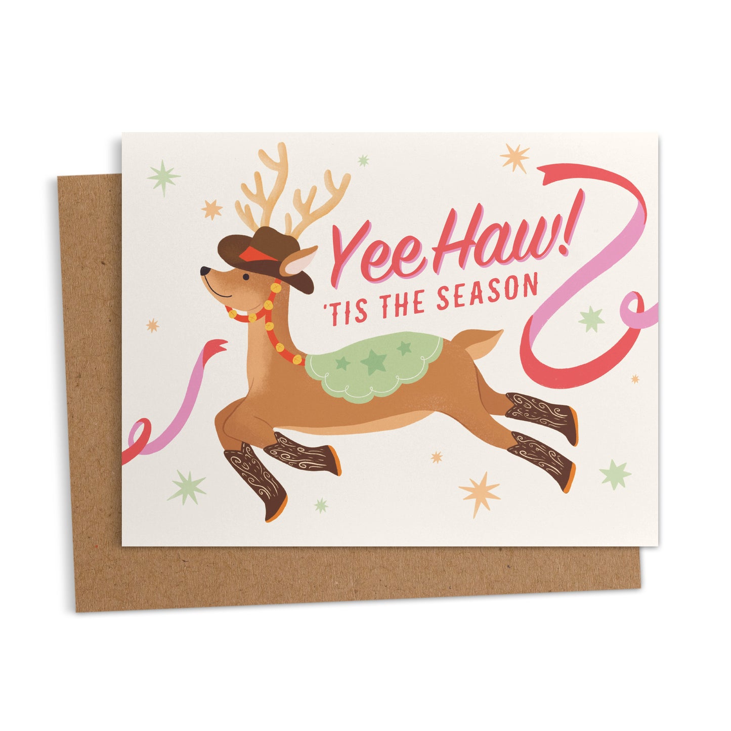 Cowboy Reindeer Holiday Greeting Card