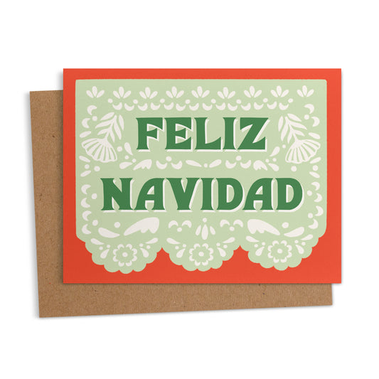 Feliz Navidad Papel Picado Christmas Card