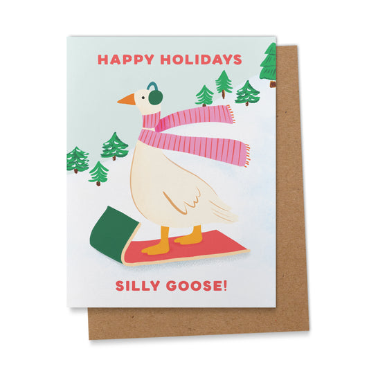 Silly Goose Happy Holidays Greeting Card