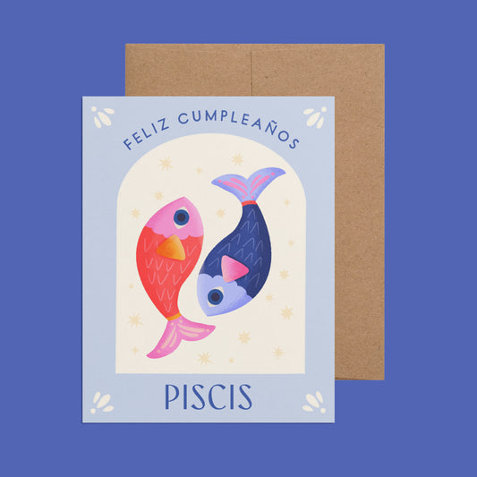 Piscis Spanish Zodiac Birthday Card