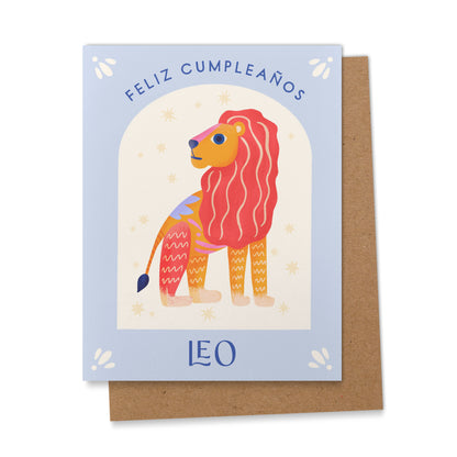 Leo Spanish Zodiac Birthday Card