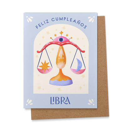 Libra Spanish Zodiac Birthday Card