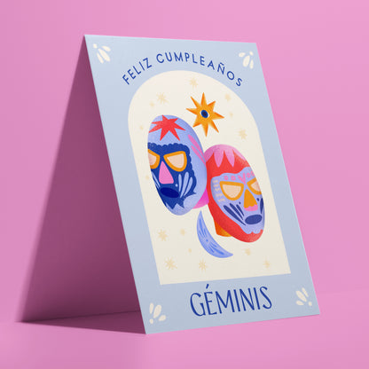 Géminis Spanish Zodiac Birthday Card