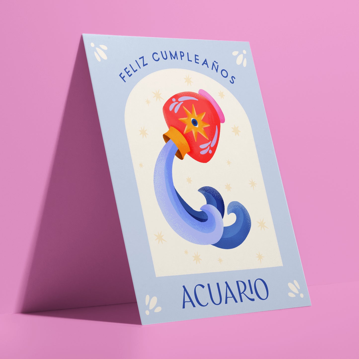 Acuario Spanish Zodiac Birthday Card