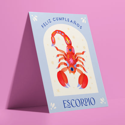 Escorpio Spanish Zodiac Birthday Card