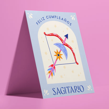 Sagitario Spanish Zodiac Birthday Card