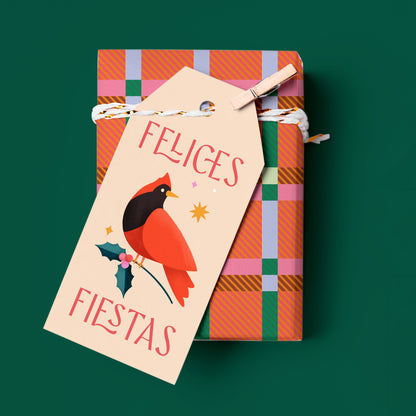 Felices Fiestas Cardinal Gift Tag