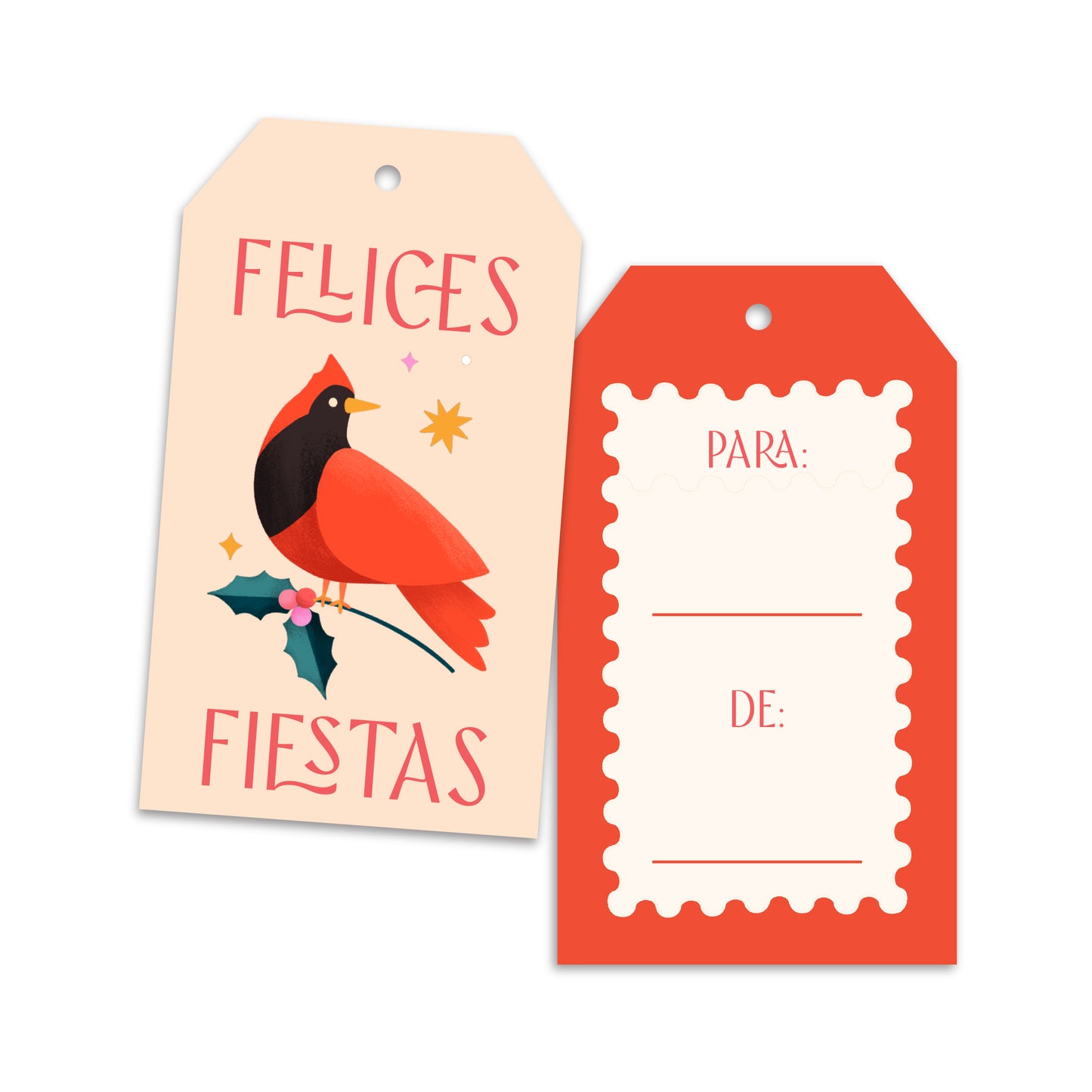 Felices Fiestas Cardinal Gift Tag