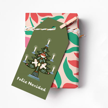 Tree of Life Feliz Navidad Gift Tag