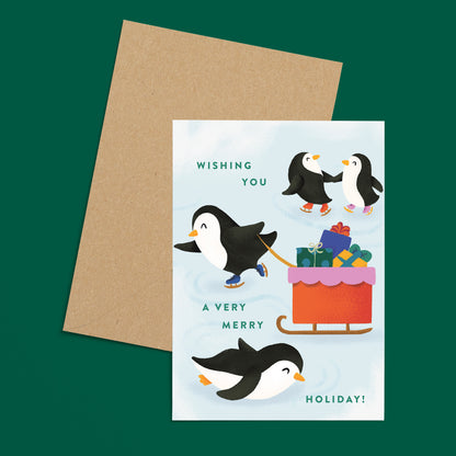 Penguin Holiday Greeting Card