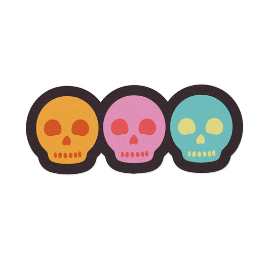 Colorful Skulls Day of the Dead Halloween Vinyl Sticker